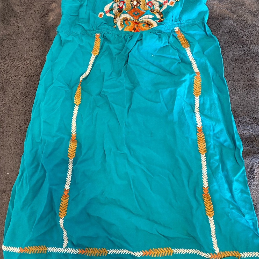 BE COOL Teal Dress with Vibrant Accents